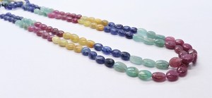 ลูกปัดพลอยแซฟไฟร์ธรรมชาติทรงรีเรียบหลายสี ลูกปัดพลอยรูบี้ มรกต แซฟไฟร์ทรงรี ลูกปัดพลอยหลากสี ลูกปัดพลอยมีค่าหลากสี - Product Image 2