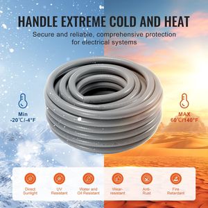 Conduit électrique flexible de 1 pouce en PVC étanche aux liquides de 100 pieds Raccords de connecteur de conduit 5 droits 5 à 90 degrés IP65 pour l'air - Product Image 5