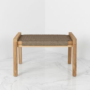 Taburetes Otomanos de Madera de Teca Sólida, Modernos, para Sala de Estar, con Reposapiés de Cuerda Tejida, Muebles para Villa, Fabricante y Exportador Comercial - Product Image 3