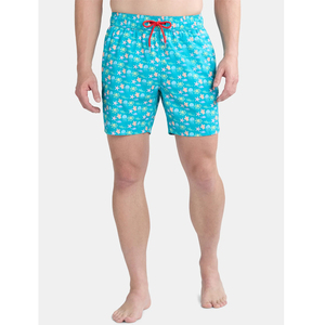 Short de bain imprimé pour homme, taille élastique avec cordon de serrage, imprimé numérique, pour la plage, protection solaire - Product Image 3