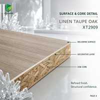 Panneau de bois aggloméré orienté (OSB) mélaminé Jinbase SXT2909 Linen Taupe Oak 18 mm E0 1220x2440 mm pour meubles et menuiseries
