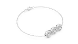 Bracelet de mariage en or jaune 14 carats pour femmes |   Diamant cultivé en laboratoire plaqué or, nouveau diamant cultivé - Product Image 4