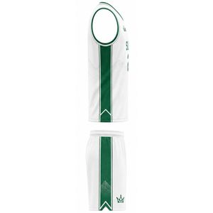 Conjunto de Camiseta de Baloncesto Summit para Hombre, Cuello en V, Sin Mangas, Corte Regular, Sublimada, Absorbe la Humedad, Ajuste Atlético, Blanco y Verde 23 - Product Image 4