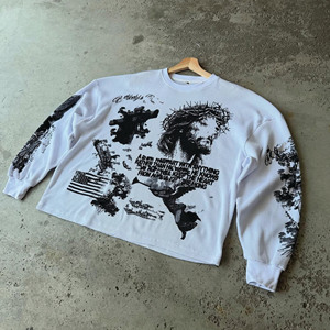 Camisetas Unisex de Alta Calidad, 100% Algodón, Personalizadas con Logotipo, Tallas Grandes, Manga Larga, Color Sólido - Product Image 2