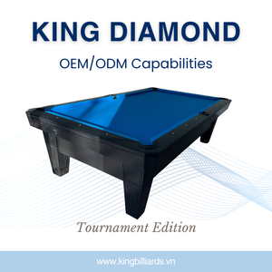 โต๊ะพูล King Diamond Drop Pockets - ขาไม้เนื้อแข็ง รุ่น Premier K55 พร้อมเบาะ OEM/ODM โรงงานขายส่ง KINGBILLIARDS - Product Image 5