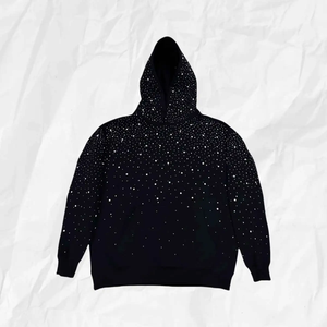 High Quality Custom Logo Mens Heavyweight Fleece Rhinestone Zip Up Hoodie <b>Vintage</b> <b>Oversized</b> Loose Fit Crystal Diamond <b>Sweatshirt</b> - Product Image 3