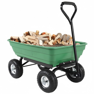 Chariot de jardin robuste en polyéthylène OEM/ODM avec mécanisme de basculement breveté pour le transport de paillis, de terre et de bois de chauffage - GARPYC000 - Product Image 4
