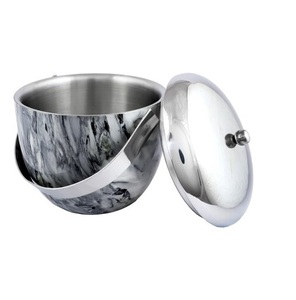 Modern Stainless Steel Ice Bucket Round Minimalist Design Rust Resistant Party Beverage <b>Cooler</b> with Tongs Home Party Ice Bucket - Product Image 5