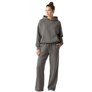 Women Tracksuit <b>Set</b> Hooded Full Sleeve Drawstring Pants Printed Comfortable Breathable Casual Regular Fit Autumn Wear - Product Image 4