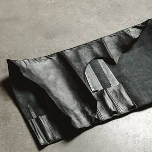 Sac de rangement pour couteaux et ustensiles de table en cuir véritable brun, portable, léger, fait main, professionnel, LKR-0223 - Product Image 4