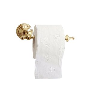Stylish Gold Bathroom Tissue <b>Holder</b> Wall Mounted Toilet <b>Paper</b> <b>Roll</b> Stand Durable Metal Rust Proof OEM Manufacturer Supplier - Product Image 1