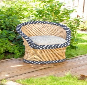 Silla de Jardín Sarkanda Ecológica y Cómoda con Respaldo Curvo, 2 Piezas, Silla de Exterior Tradicional, Portátil, Vintage - Product Image 1