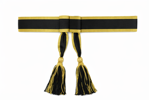 Ceinture de taille or et noir de qualité supérieure pour robe de cérémonie, style élégant et classique, tissu de haute qualité pour événements - Product Image 2