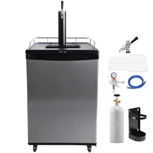 Dispenser Birra a Spillatura Singola con Cilindro CO2, Vassoio Raccogligocce e Controllo Temperatura 0-10°C per Feste, Kegerator Birra da 5L - Product Image 1