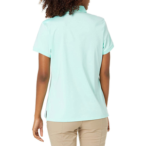 Polo de manga corta para mujer, color liso, con cuello, corte regular, informal, verde menta - Product Image 6