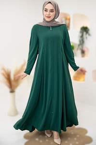 ชุดอาบายะห์มุสลิมไซส์ใหญ่สำหรับผู้หญิง ผ้าชีฟองเนื้อนุ่ม ระบายอากาศได้ดี ยาวคลุมเท้า แขนยาว กันยับ ชุดพื้นเมือง ขายส่ง รับผลิตแบบ OEM ODM - Product Image 2