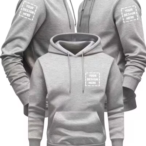 Customizable <b>Men's</b> 100% Cotton Fleece Oversized Hoodie Personalized Photo/Text Front Back Design Eco-Friendly Sweatshirt - Product Image 1