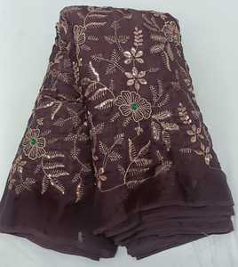 Tissu Fendi Sequence Pipe Work en dentelle Cutdana à broderie lourde et de qualité supérieure avec sequins pour Saree, Costume, Lehenga, Robe - Product Image 4