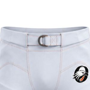 White American Football Shorts Men <b>Athletic</b> Uniform Lightweight Breathable Comfortable Training Shorts with Belt and Team Log - Product Image 3