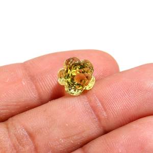 Cuarzo Limón Natural, Corte Flor, 10mm, Grado Premium Raro, Gema Suelta Amarilla para Joyería - Product Image 1