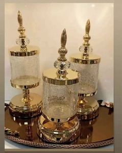 Silver <b>Glass</b> Spice Jars Set of 4 Round Shape Airtight Metal Lids Handcrafted Oriental Eco-Friendly Kitchen <b>Storage</b> Containers - Product Image 6
