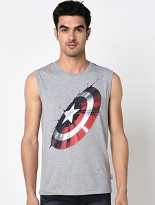 เสื้อกล้ามแขนกุดสีเทาสำหรับผู้ชาย พิมพ์ลาย คอกลม ชุดลำลอง - Product Image 3