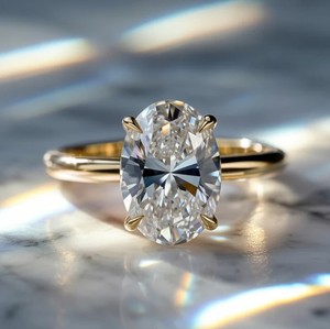 Anillo de Moissanita Opalina con Corte Ovalado, Plata de Ley 925, Brillante, Clásico, para Compromiso, Boda y Fiesta, Anillo para Mujer - Product Image 5