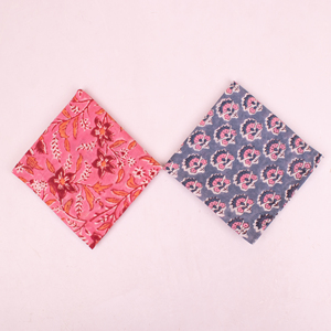 Handcrafted Block Printed Cotton <b>Bandanas</b> Featuring Traditional Motifs Floral Paisley Geometric Patterns Various Face Cover - Product Image 3