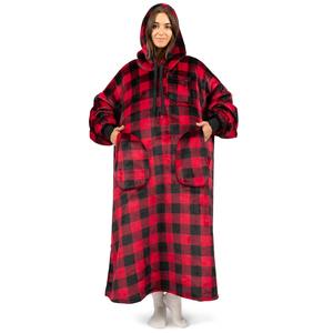 Couverture à capuche personnalisée en molleton Sherpa surdimensionné avec poche pour femmes et hommes - Product Image 1