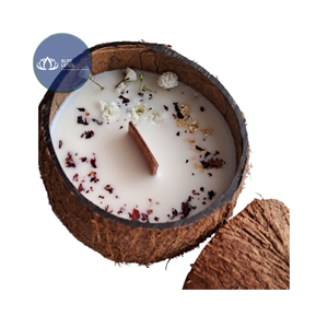 [MEJOR VENDIDO] |   Portavelas Ecológico de Cáscara de Coco para Velas de Té, Decoración Aromática para el Hogar, Color Azul, Venta al por Mayor, Vietnam - Product Image 1