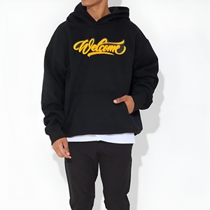 เสื้อฮู้ดดี้สีดำแบบสวมใส่สบาย สไตล์สตรีทแวร์ ผ้าฝ้ายพรีเมียมเนื้อนุ่ม รับผลิตแบบ OEM ODM พร้อมบริการสกรีนโลโก้แบรนด์ - Product Image 3