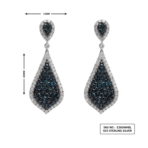 2.67 Cttw Round Cut Natural White Brown Diamond Drop Dangle <b>Earrings</b> for Womens in 925 Sterling Silver, Prong Set Screw <b>Back</b> - Product Image 2