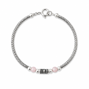925 Sterling Silver Pink Crystal Beaded Chain <b>Bracelet</b> High Polish Vintage Style Women Girls Jewelry Gift Daily Wear Party - Product Image 3