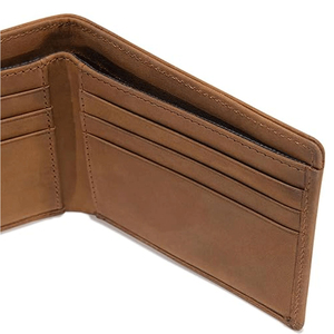 RAHRAJ ENTERPRISES Red Leather Bifold <b>Wallet</b> Men's Slim Card <b>Holder</b> Travel <b>Passport</b> Case Model Re-mw-022 500 Pieces 7-Day Sample - Product Image 5