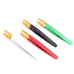 Pince à sourcils de qualité supérieure avec brosse peigne pointe inclinée avec marque privée pour l'épilation Clip outils de maquillage - Product Image 3