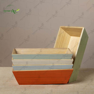 Bandeja de Almacenamiento de Bambú Tejido, Bandeja Organizadora de Bambú Ecológica Hecha a Mano para Uso en el Hogar y la Cocina - Product Image 2