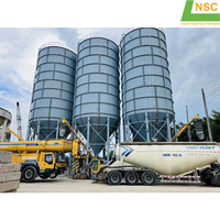 Grand silo à ciment mobile de 100 à 3000 tonnes, type boulonné, avec composants de stockage en acier, moteur et roulements, marque NAM SON, garantie 1 an