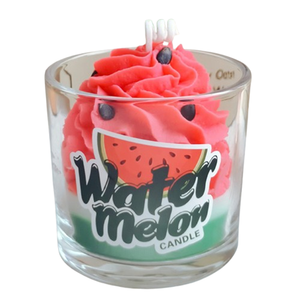 Vela Aromática de Lujo Hecha a Mano con Cera de Soya con Aroma a Sandía Jugosa - Decoración para el Hogar con Forma Original para Fiestas, Navidad y Días Festivos - Product Image 1
