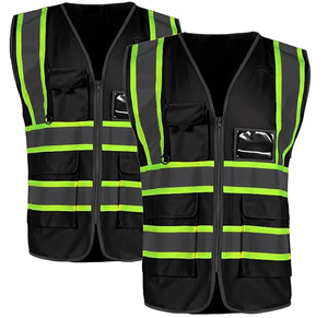 Chaleco de Seguridad de Alta Visibilidad con Tiras Reflectantes, 5 Bolsillos, Tela de Poliéster Cómoda, Detección de Agujas, Uniforme Unisex para Guardia de Seguridad - Product Image 1