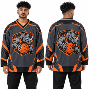 Maillot de hockey sur glace personnalisé 100 % polyester, avec écusson imprimé, OEM, marque privée, commandes en gros, faible MOQ, fourniture directe usine, graphisme personnalisé - Product Image 1