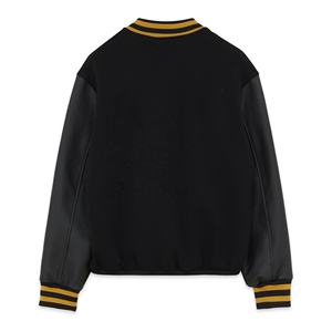 Veste de baseball personnalisée de haute qualité avec logo, manches en cuir, en laine, pour hommes - Product Image 2