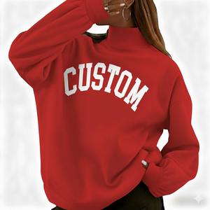 Sudadera Oversize Personalizada para Mujer con Cuello Alto y Ribetes en Contraste en Cuello, Puños y Dobladillo - Product Image 1