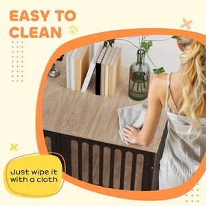 Cage pour chien en bois de noyer brun de 39 pouces, résistante aux morsures, avec filet anti-évasion et porte simple pour les grands chiens - Product Image 6