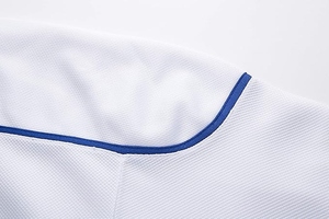 Custom Sublimation Men's Ice Hockey 100% Cotton Polyester Wear Blank Practice Training Jersey <b>White</b> Red Blue Striped Shirt - Product Image 3