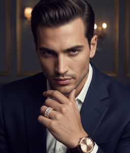 Bague signet hexagonale Hip Hop Iced Out pour homme, luxe, or blanc 14K, 2 carats, grappe de diamants ronds, design audacieux et imposant - Product Image 3