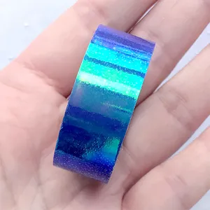 Holographic Iridescent Adhesive Tape <b>Roll</b> OEM Wholesale Rainbow Reflective Decorative Craft Tape for Gift Wrapping & Party Decor - Product Image 2