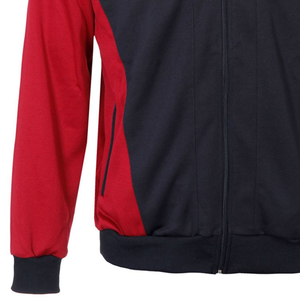 <b>Men's</b> Red Navy Color Block Tracksuit Set Full Zip <b>Jacket</b> With Side Pockets Regular Fit Sporty Style Autumn Wear Cotton Material - Product Image 3
