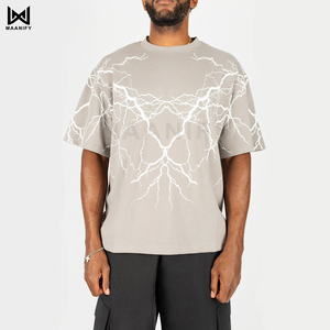 เสื้อยืดวินเทจสีเทาฟอกกรดทรงโอเวอร์ไซส์สำหรับผู้ชาย สไตล์สตรีทแวร์ ผ้าหนา คอริบหนา  ไม่มีลาย พิมพ์ลายได้ตามสั่ง MAANIFY - Product Image 3