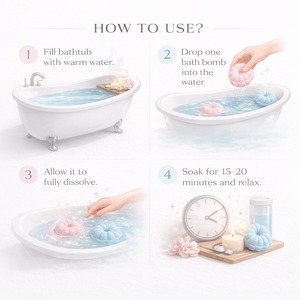 Boule de bain naturelle aux herbes, bombe de bain bio, relaxante pour la peau, hydratante, bain moussant spa, boule de bain artisanale aux huiles essentielles, bio - Product Image 3