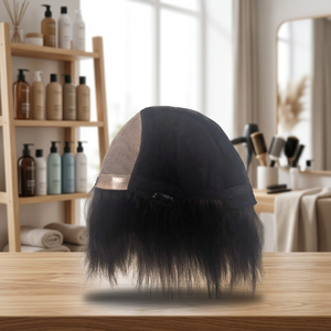 Peluca negra corta y recta de cabello humano para mujer - Product Image 5
